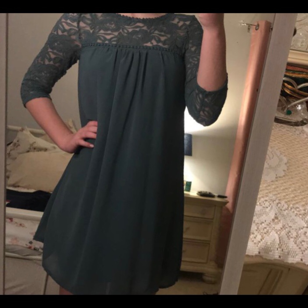 Blue Mini Laced Dress